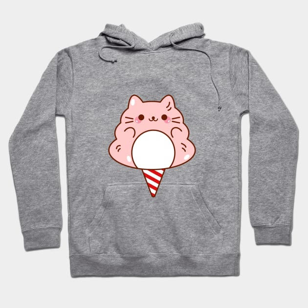 Pink Cat Cotton Candy Hoodie by mintcorner